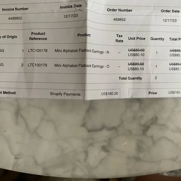 New 14K Gold Flatback Letter Earrings “N” “O” - With Boxes - Picture 11 of 16